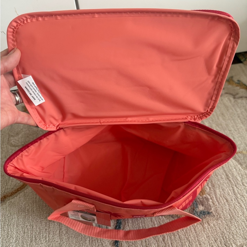 2x trader joes joe’s mini tote cooler bag blue and peach - Picture 3 of 8